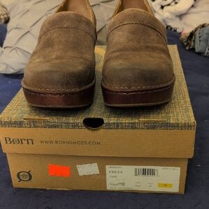 Born Freya Suede Slip-On Loafers in Brown